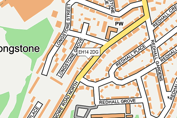 EH14 2DG map - OS OpenMap – Local (Ordnance Survey)