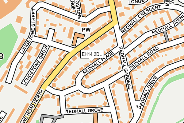 EH14 2DL map - OS OpenMap – Local (Ordnance Survey)