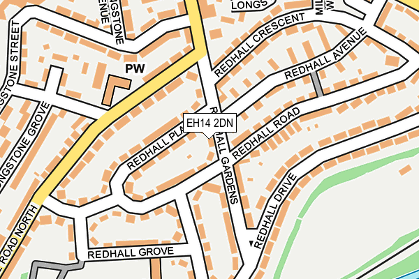 EH14 2DN map - OS OpenMap – Local (Ordnance Survey)