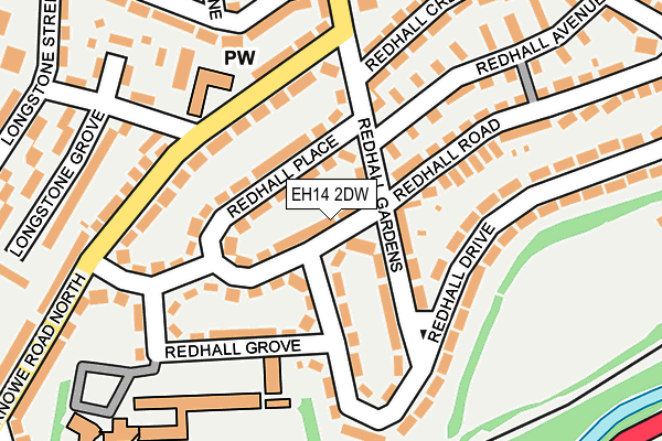 EH14 2DW map - OS OpenMap – Local (Ordnance Survey)