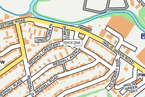 EH14 2HA map - OS OpenMap – Local (Ordnance Survey)