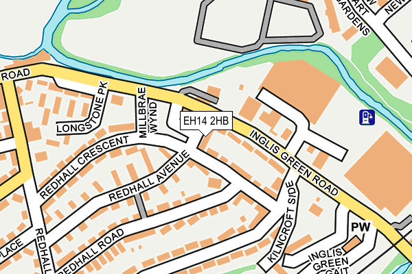 EH14 2HB map - OS OpenMap – Local (Ordnance Survey)