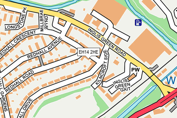 EH14 2HE map - OS OpenMap – Local (Ordnance Survey)