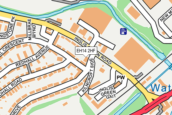 EH14 2HF map - OS OpenMap – Local (Ordnance Survey)