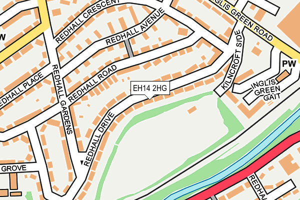 EH14 2HG map - OS OpenMap – Local (Ordnance Survey)
