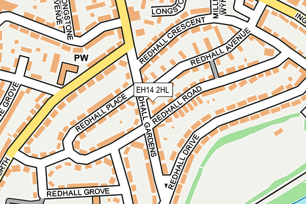 EH14 2HL map - OS OpenMap – Local (Ordnance Survey)