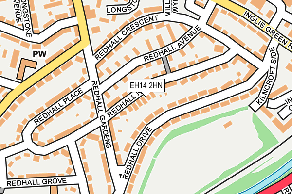 EH14 2HN map - OS OpenMap – Local (Ordnance Survey)