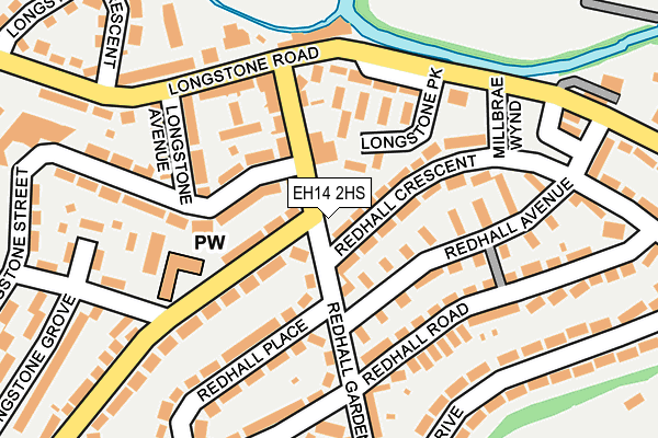 EH14 2HS map - OS OpenMap – Local (Ordnance Survey)
