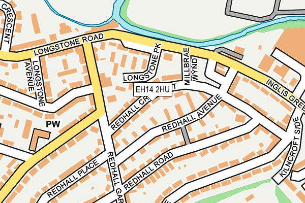 EH14 2HU map - OS OpenMap – Local (Ordnance Survey)