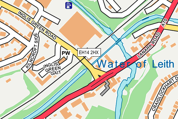 EH14 2HX map - OS OpenMap – Local (Ordnance Survey)