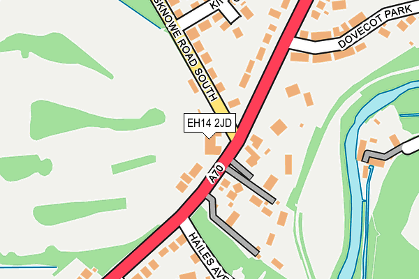 EH14 2JD map - OS OpenMap – Local (Ordnance Survey)