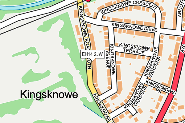 EH14 2JW map - OS OpenMap – Local (Ordnance Survey)