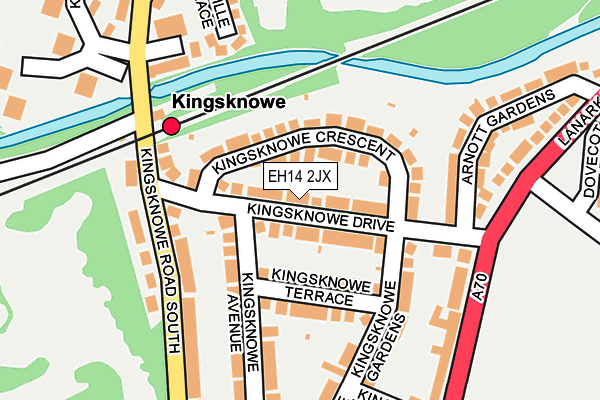 EH14 2JX map - OS OpenMap – Local (Ordnance Survey)