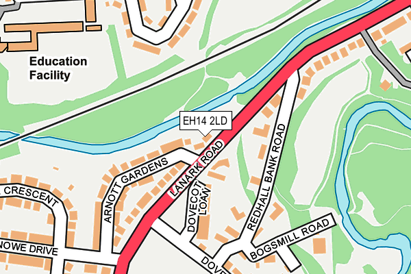 EH14 2LD map - OS OpenMap – Local (Ordnance Survey)