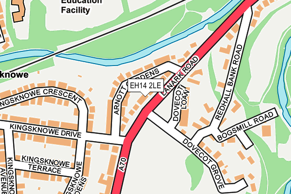 EH14 2LE map - OS OpenMap – Local (Ordnance Survey)