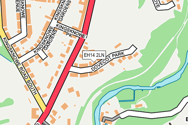 EH14 2LN map - OS OpenMap – Local (Ordnance Survey)