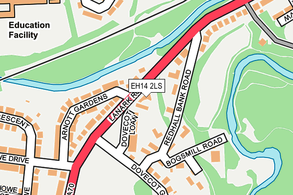 EH14 2LS map - OS OpenMap – Local (Ordnance Survey)