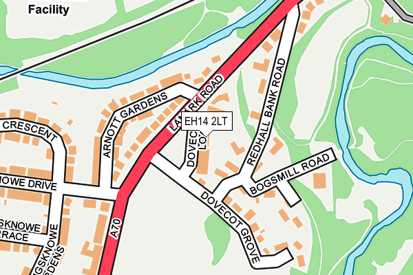 EH14 2LT map - OS OpenMap – Local (Ordnance Survey)