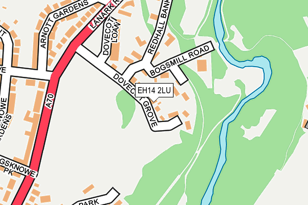 EH14 2LU map - OS OpenMap – Local (Ordnance Survey)