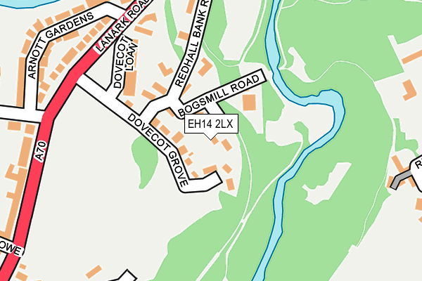 EH14 2LX map - OS OpenMap – Local (Ordnance Survey)