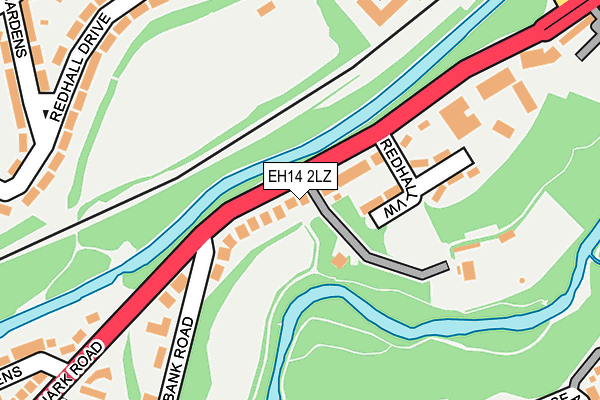 EH14 2LZ map - OS OpenMap – Local (Ordnance Survey)