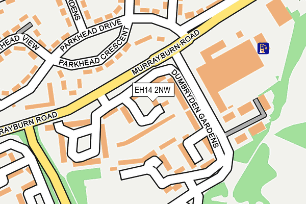 EH14 2NW map - OS OpenMap – Local (Ordnance Survey)