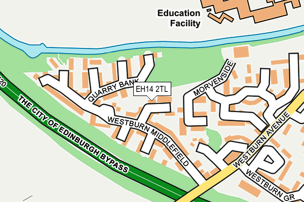 EH14 2TL map - OS OpenMap – Local (Ordnance Survey)