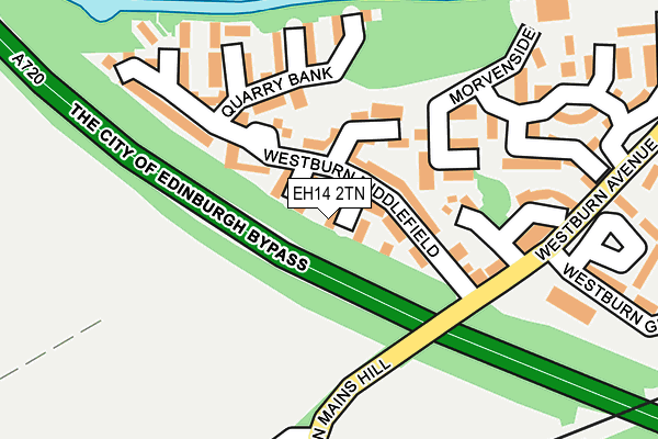 EH14 2TN map - OS OpenMap – Local (Ordnance Survey)