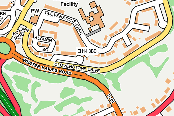 EH14 3BD map - OS OpenMap – Local (Ordnance Survey)