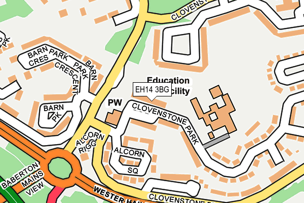 EH14 3BG map - OS OpenMap – Local (Ordnance Survey)