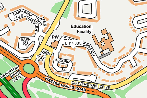 EH14 3BQ map - OS OpenMap – Local (Ordnance Survey)