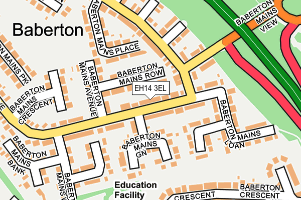EH14 3EL map - OS OpenMap – Local (Ordnance Survey)