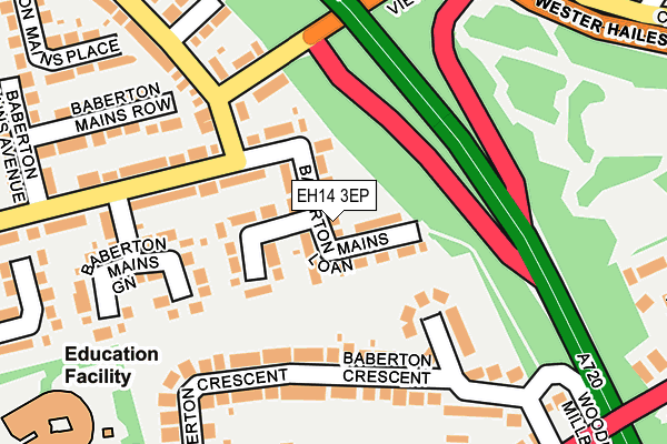 EH14 3EP map - OS OpenMap – Local (Ordnance Survey)