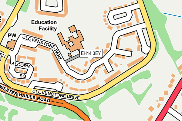 EH14 3EY map - OS OpenMap – Local (Ordnance Survey)