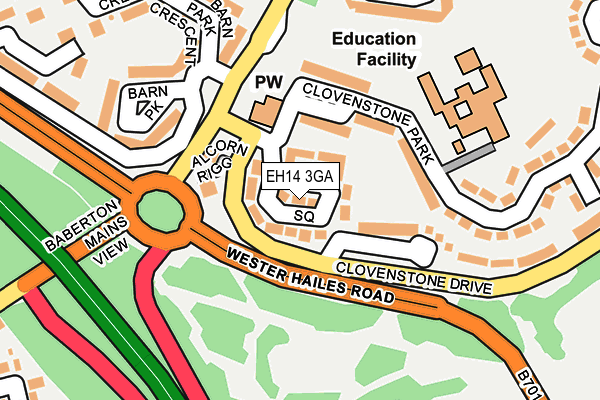 EH14 3GA map - OS OpenMap – Local (Ordnance Survey)