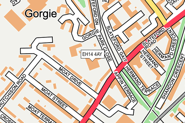 EH14 4AY map - OS OpenMap – Local (Ordnance Survey)