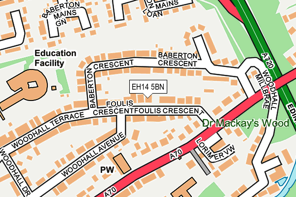 EH14 5BN map - OS OpenMap – Local (Ordnance Survey)