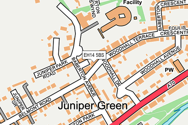 EH14 5BS map - OS OpenMap – Local (Ordnance Survey)