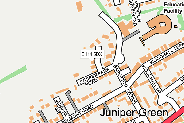 EH14 5DX map - OS OpenMap – Local (Ordnance Survey)