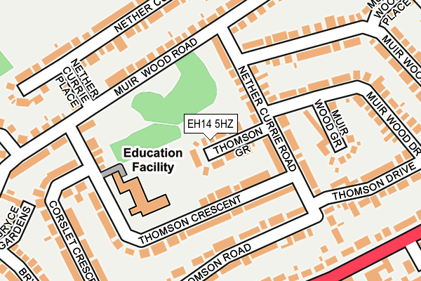 EH14 5HZ map - OS OpenMap – Local (Ordnance Survey)