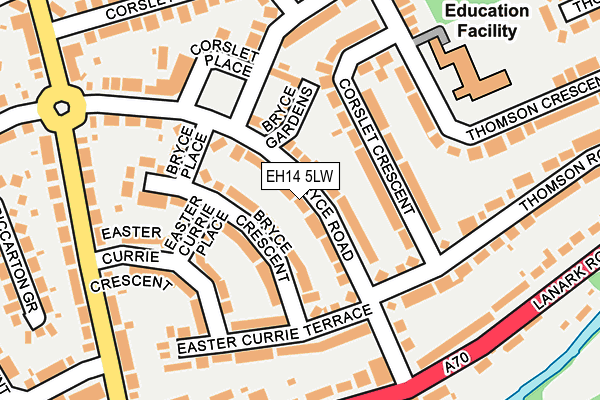 EH14 5LW map - OS OpenMap – Local (Ordnance Survey)
