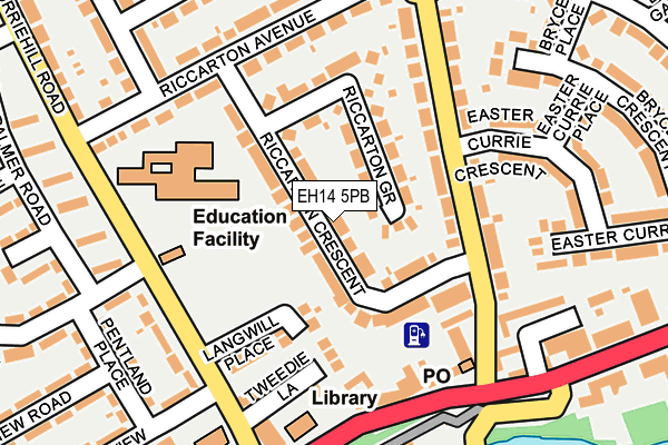 EH14 5PB map - OS OpenMap – Local (Ordnance Survey)