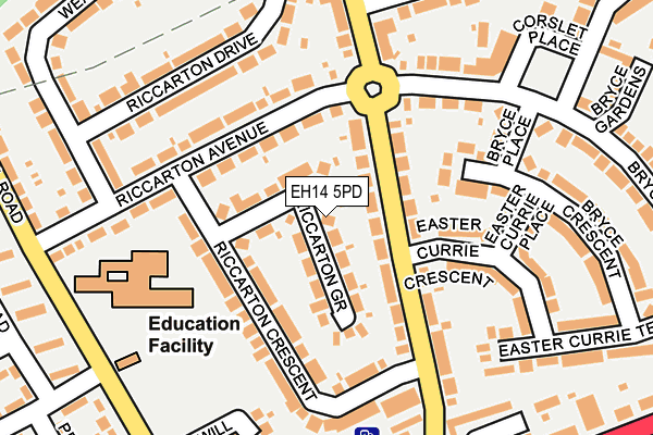 EH14 5PD map - OS OpenMap – Local (Ordnance Survey)