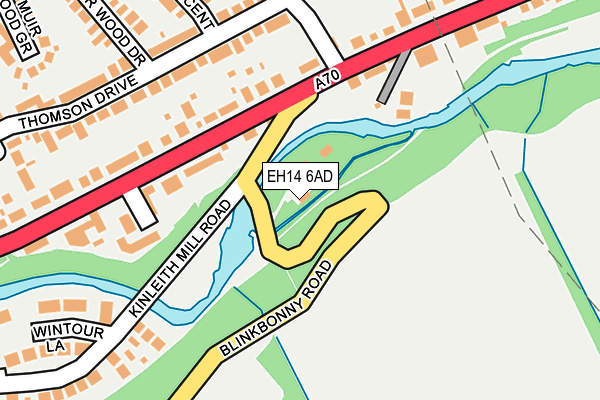 EH14 6AD map - OS OpenMap – Local (Ordnance Survey)