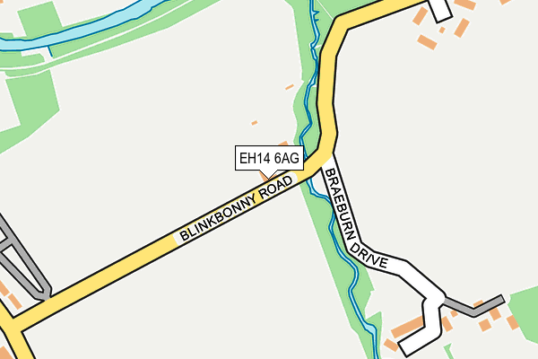 EH14 6AG map - OS OpenMap – Local (Ordnance Survey)