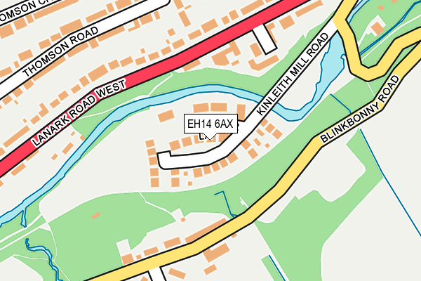 EH14 6AX map - OS OpenMap – Local (Ordnance Survey)