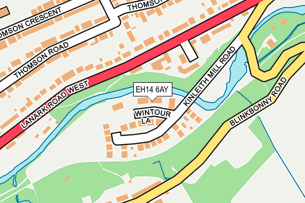 EH14 6AY map - OS OpenMap – Local (Ordnance Survey)