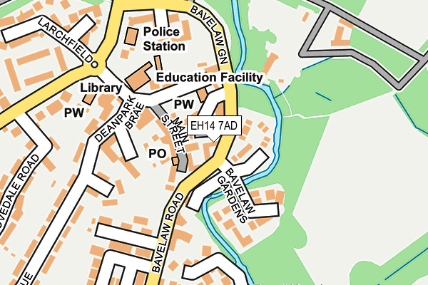 EH14 7AD map - OS OpenMap – Local (Ordnance Survey)