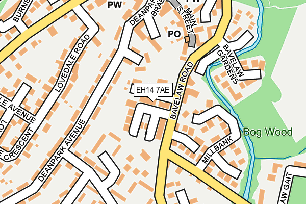 EH14 7AE map - OS OpenMap – Local (Ordnance Survey)