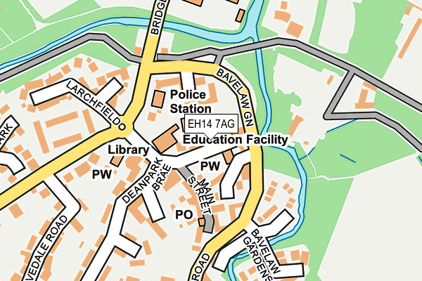 EH14 7AG map - OS OpenMap – Local (Ordnance Survey)
